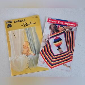 Knitting Crochet Shawl Afghan Pattern Lot